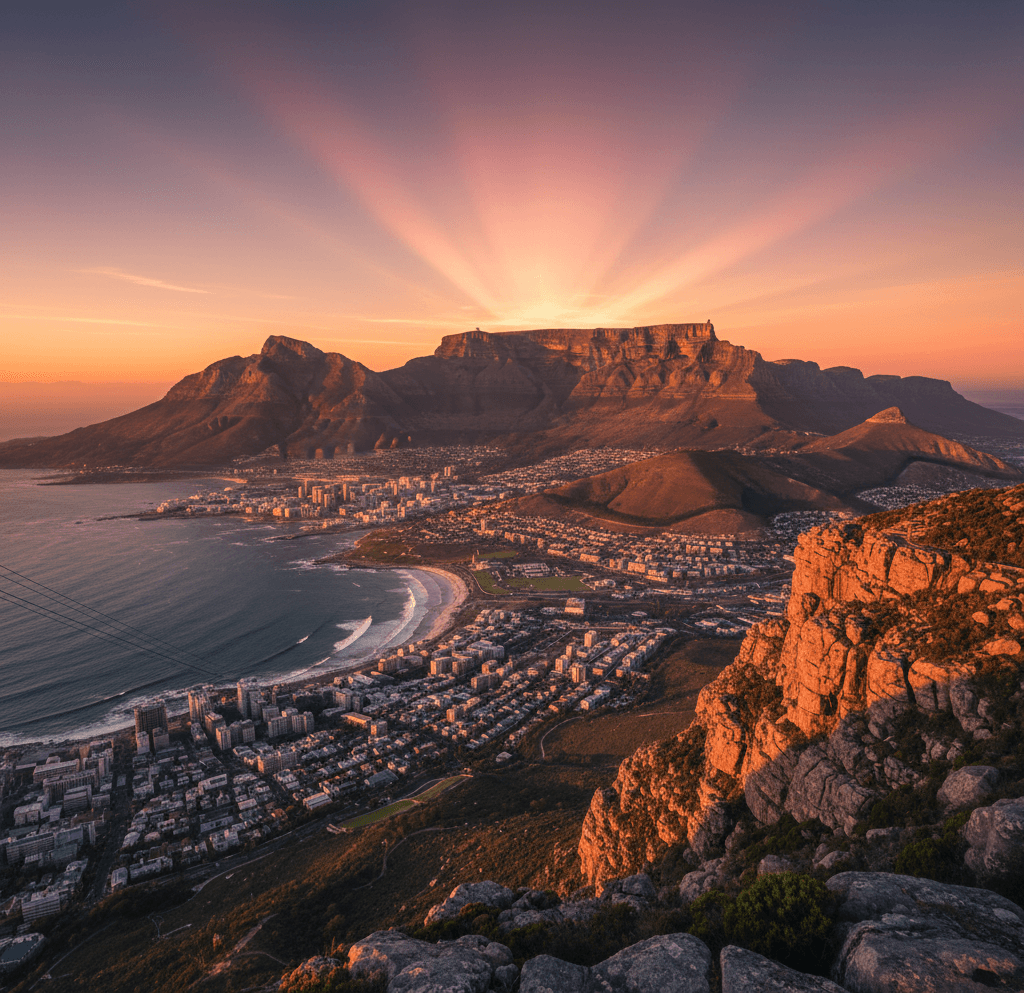 Table Mountain at sunset